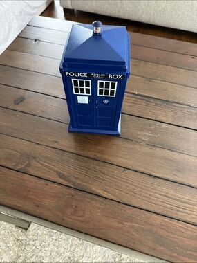 Doctor Who TARDIS Police Box Storage Jar with Sound | Blue Organizer Container